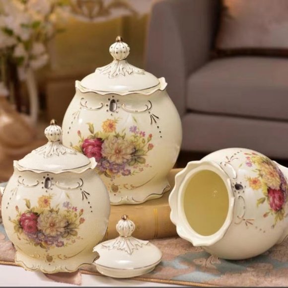 Ceramic Canister Set 3 Piece - Picture 1 of 2